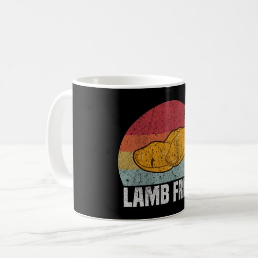 Retro Lamb Fries Geschenk Kaffeetasse (Vorderseite Links)