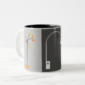 Retro-Lampen Zweifarbige Tasse (Vorderseite Links)