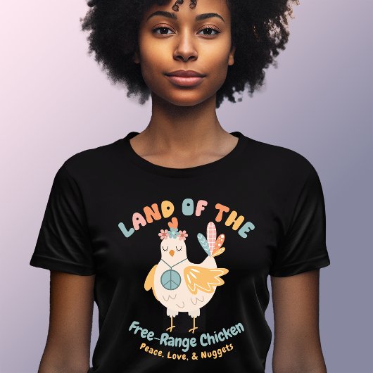 Retro Land of Free Range Chicken T-Shirt