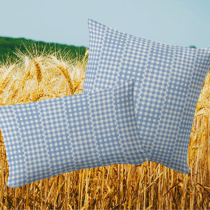 Retro-Land-Stil Vintage Blau-Weiß Gingham-Karo  Kissen