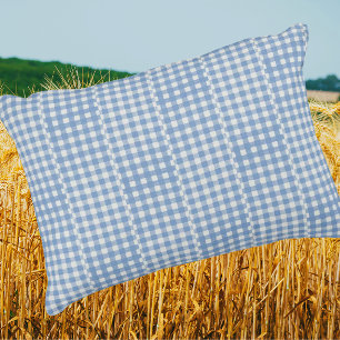 Retro-Land-Stil Vintage Blau Weiß Gingham Karos  Dekokissen