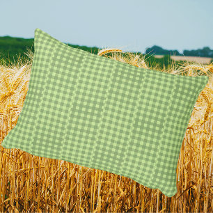 Retro-Land-Stil Vintage-Spaß Grün Gingham-Karo  Dekokissen