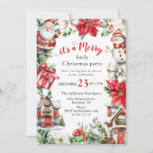 Retro Land Vintag Merry Little Weihnachten Party Einladung (Vorderseite)