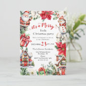 Retro Land Vintag Merry Little Weihnachten Party Einladung (Stehend Vorderseite)