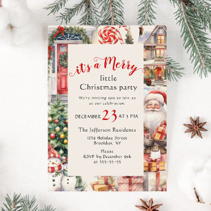 Retro Land Vintag Merry Little Weihnachten Party Einladung