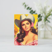 Retro-Landfrau Postkarte (Stehend Vorderseite)