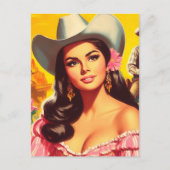 Retro-Landfrau Postkarte (Vorderseite)