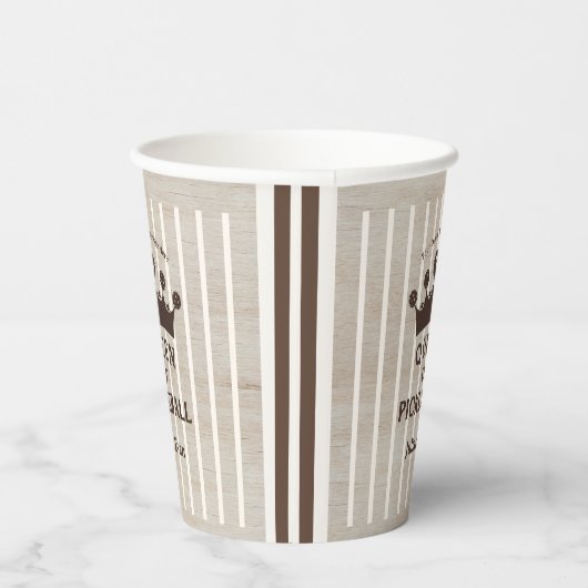 Retro Landkreis Club Holzbau Pappbecher (Rechts)