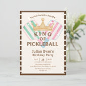 Retro Landkreis Club Pickleball Geburtstag Einladung (Stehend Vorderseite)