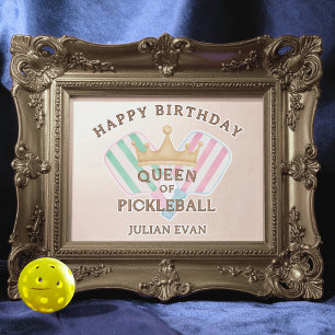 Retro Landkreis Club Queen of Pickleball Aufkleber