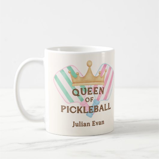 Retro Landkreis Club Queen of Pickleball Kaffeetasse (Links)