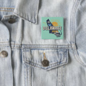 Retro Landschaftlich Delaware-Silhouette Button (Beispiel)