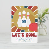 Retro Lanes Bowling Party Einladung (Stehend Vorderseite)