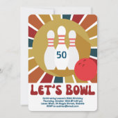 Retro Lanes Bowling Party Einladung (Vorderseite)