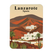 Retro Lanzarote Spanien Reisen Souvenir Magnet (Vertikal)