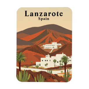 Retro Lanzarote Spanien Reisen Souvenir Magnet