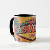 Retro Las Vegas Lichter Tasse (Vorderseite Links)
