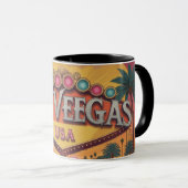 Retro Las Vegas Lights Tasse (VorderseiteRechts)