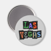 Retro Las Vegas Neon Magnet (Vorderseite/Rückseite)