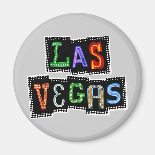 Retro Las Vegas Neon Magnet (Vorne)