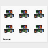 Retro Las Vegas Neon Runder Aufkleber (Blatt)