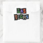 Retro Las Vegas Neon Runder Aufkleber (Tasche)