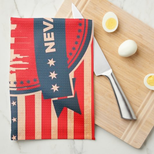 Retro Las Vegas Nevada Skyline Handtuch (Viertel Falte)