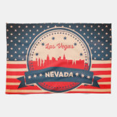 Retro Las Vegas Nevada Skyline Handtuch (Horizontal)