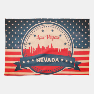 Retro Las Vegas Nevada Skyline Handtuch