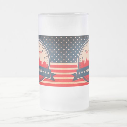 Retro Las Vegas Nevada Skyline Mattglas Bierglas (Mittel)