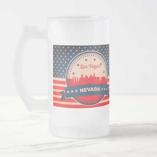 Retro Las Vegas Nevada Skyline Mattglas Bierglas (Links)