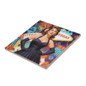 Retro Las Vegas Pin-up Fliese (Seite)