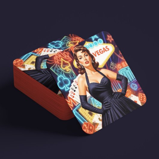 Retro Las Vegas Pin-up Getränkeuntersetzer