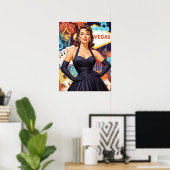 Retro Las Vegas Pin-up Poster (Heimbüro)