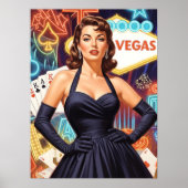 Retro Las Vegas Pin-up Poster (Vorne)