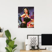 Retro Las Vegas Pin-up Poster (Heimbüro)