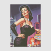 Retro Las Vegas Pin-up Seidenpapier (Vorderseite)