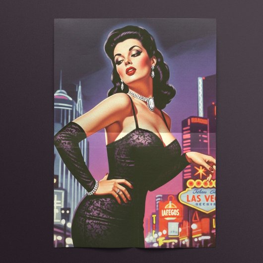 Retro Las Vegas Pin-up Seidenpapier