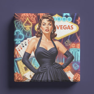 Retro Las Vegas Pin-up Steinuntersetzer