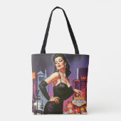 Retro Las Vegas Pin-up Tasche (Rückseite)