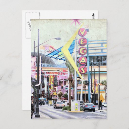 Retro Las Vegas Postkarte (Vorne/Hinten)