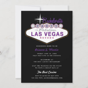 Retro-Las-Vegas-Schild Junggesellinnenabschied-Ein Einladung