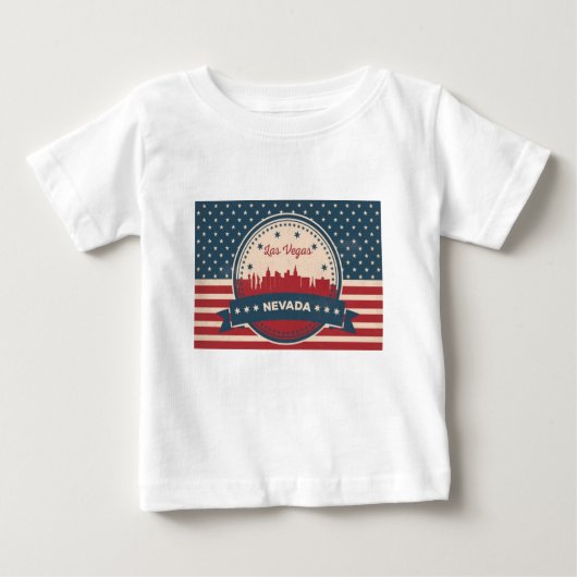 Retro Las Vegas Skyline Baby T-shirt (Vorderseite)