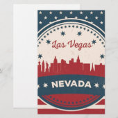 Retro Las Vegas Skyline Briefpapier (Vorne/Hinten)