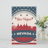 Retro Las Vegas Skyline Briefpapier (Stehend Vorderseite)
