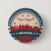 Retro Las Vegas Skyline Button (Vorderseite)