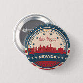 Retro Las Vegas Skyline Button (Vorne & Hinten)