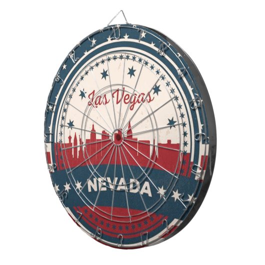 Retro Las Vegas Skyline Dartscheibe (Vorderseite rechts)