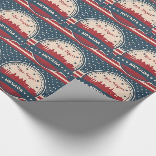 Retro Las Vegas Skyline Geschenkpapier (Ecke)