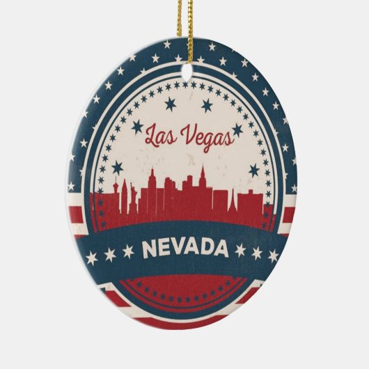 Retro Las Vegas Skyline Keramikornament (Rechts)